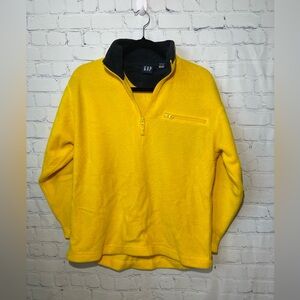 Vintage GAP size XL 1/4 zip fleece pullover bright yellow & blue